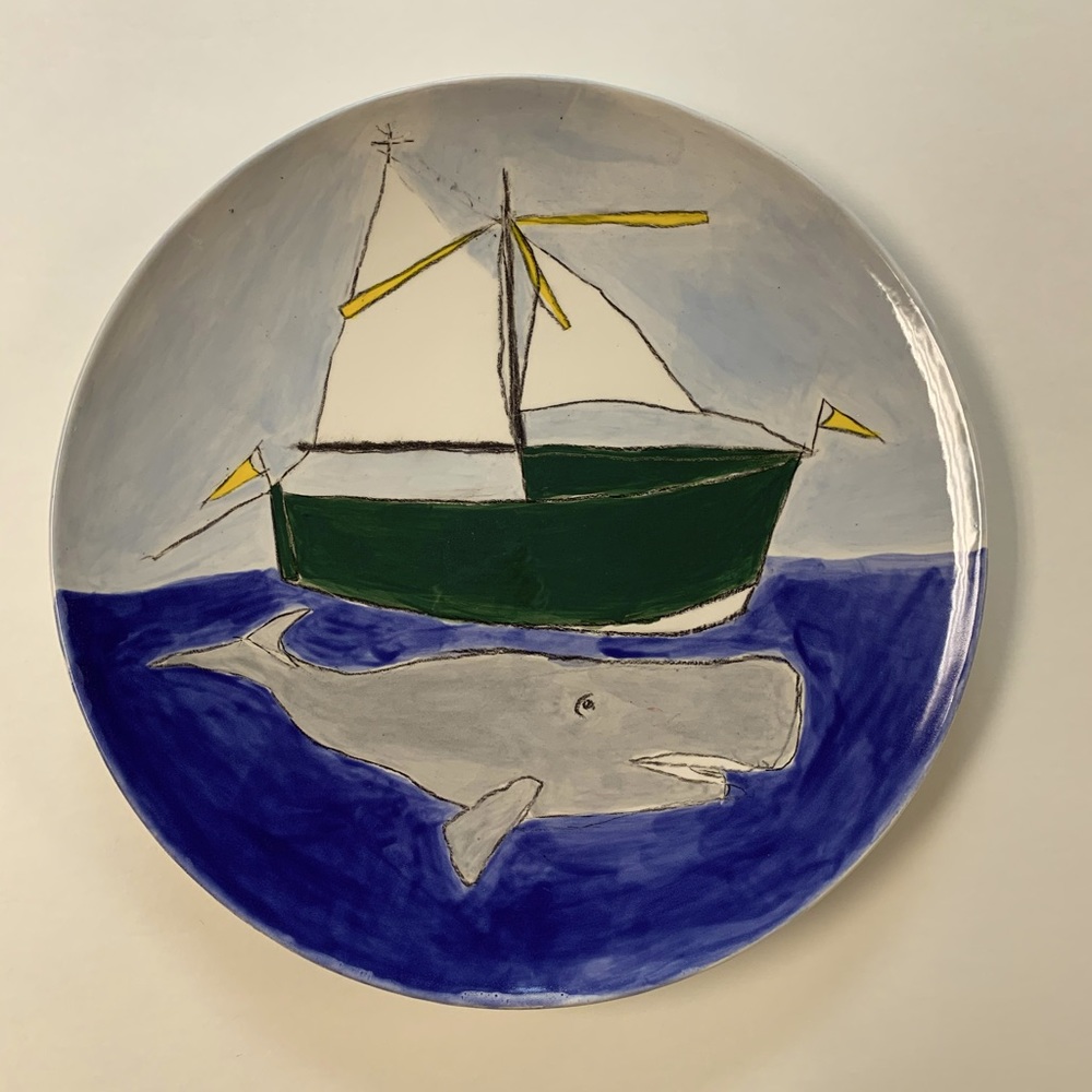 Hand painted, Decorative , functional plate 11”